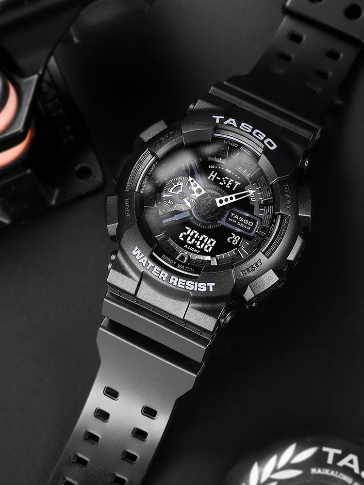 tasgo电子手表男士十大品牌青少年初高中学生运动男款机械表潮流