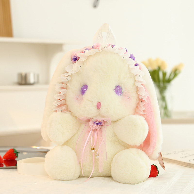 Cross-Border New Arrival Lolita Rabbit Bag Women's Cross-Body Bag Handbag Cute Plush Toy Backpack Wholesale