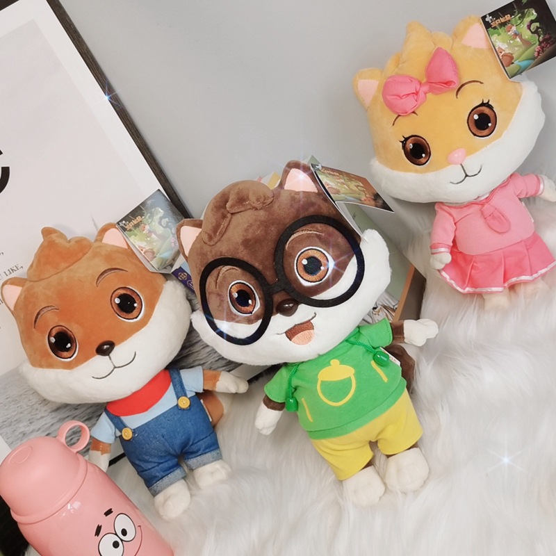 正版毛绒玩具三只松鼠小美小酷小健公仔儿童节日礼物活动礼品礼物