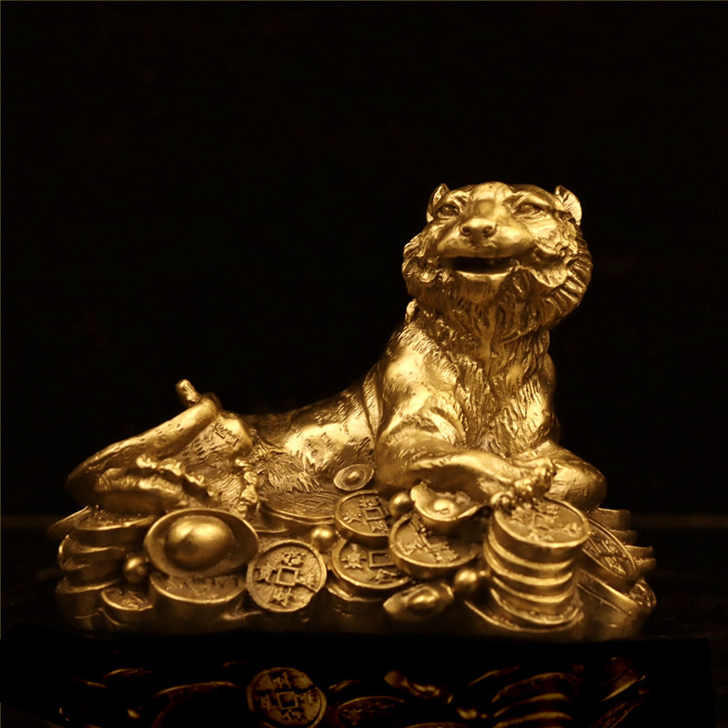 黄铜十二生肖守护兽印章桌面摆件兽首佛身创意工艺品收藏批发0617