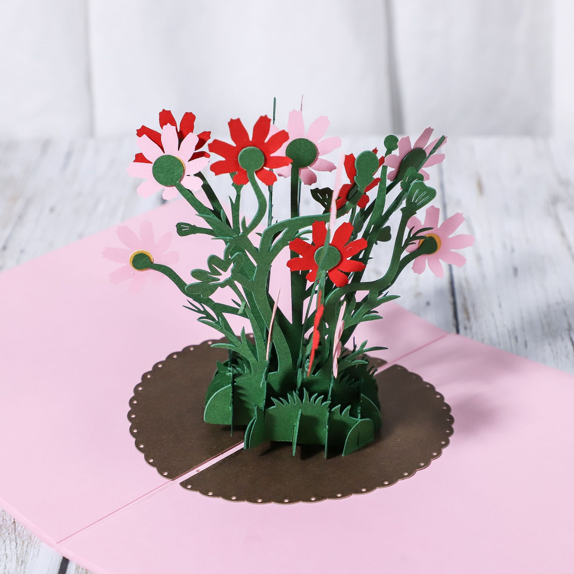 教师节贺卡 波斯菊创意3d立体贺卡 手工纸雕感恩节祝福卡片 定制