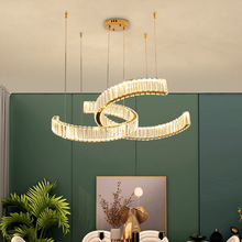 轻奢时尚设计师创意LED双C艺术客厅展厅吊灯个性酒店工程水晶吊灯