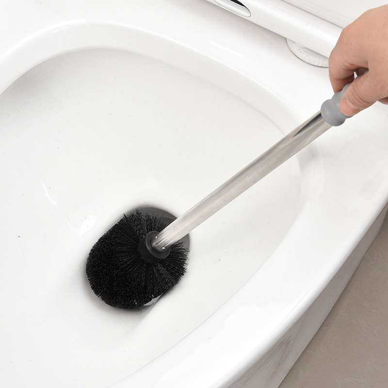 Creative New Stainless Steel Toilet Brush Long Handle Punch-Free Wall-Mounted Toilet Brush Cleaning Toilet Brush Daily Necessities