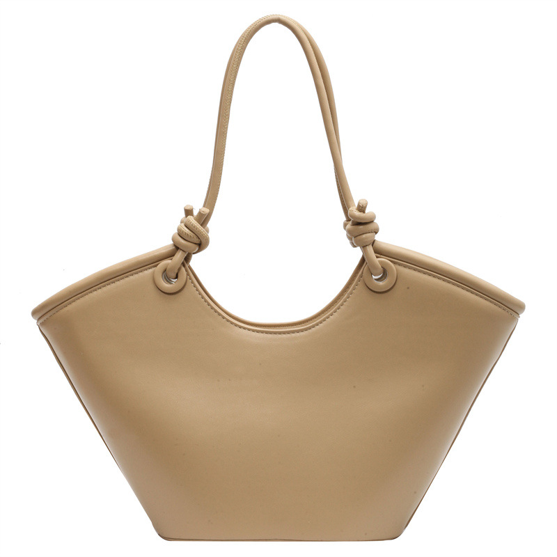 Stylish Good Texture 2023 New Niche Soft Leather Tote Women's Vegetable Basket Bucket Bag Portable Shoulder Underarm Bag