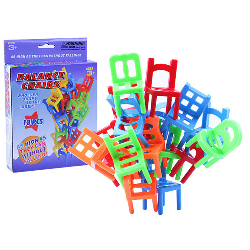 Children's Puzzle Folding Stool Folding Chair Jenga Parent-Child Party Interactive Game 18-120pcs