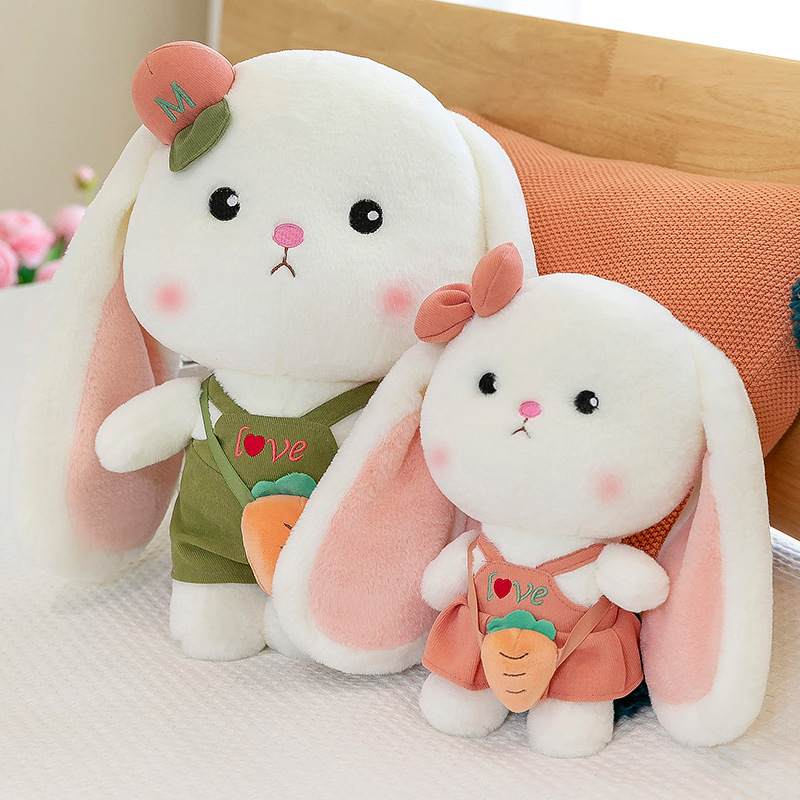 Couple Carrot Rabbit Doll Plush Toys Pair Little White Rabbit Doll Dolls for Clawing Year of Rabbit Mascot