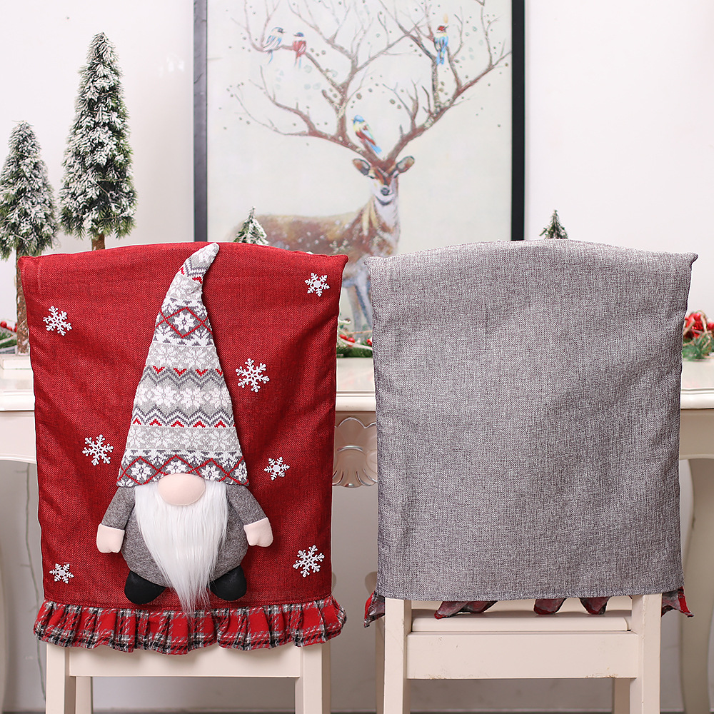 Mingguan New Christmas Scene Setting Props Cartoon Three-Dimensional Couple Faceless Doll Chair Cover Doll Seat Cover