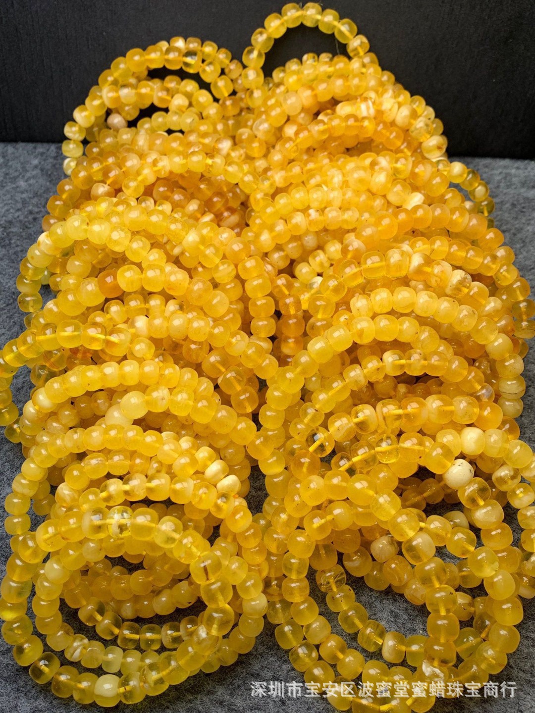 松岗工厂 琥珀蜜蜡老型珠手串 品质很好 源头产地 直播标品 深圳