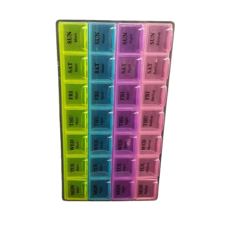 household pill box with printing multi-grid storage box 14 grid 21 grid 28 grid pill box rs-6519