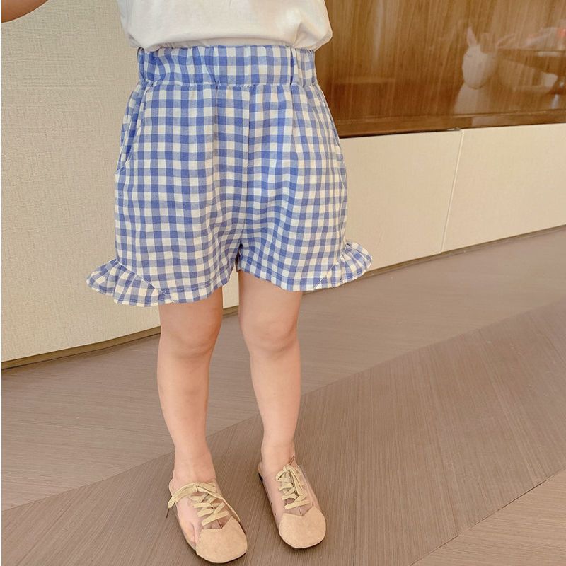 女童短裤外穿夏棉麻儿童裤子夏季女小童休闲裤童装宝宝五分裤