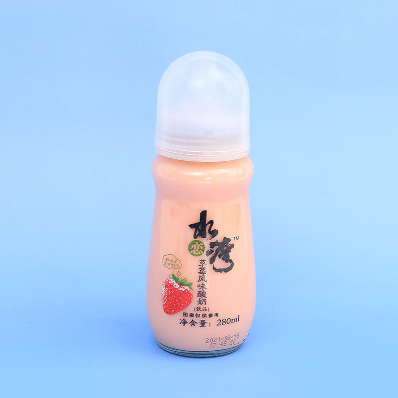 草莓风味酸奶 带奶嘴的牛奶饮料小孩喝的酸奶 网红饮品