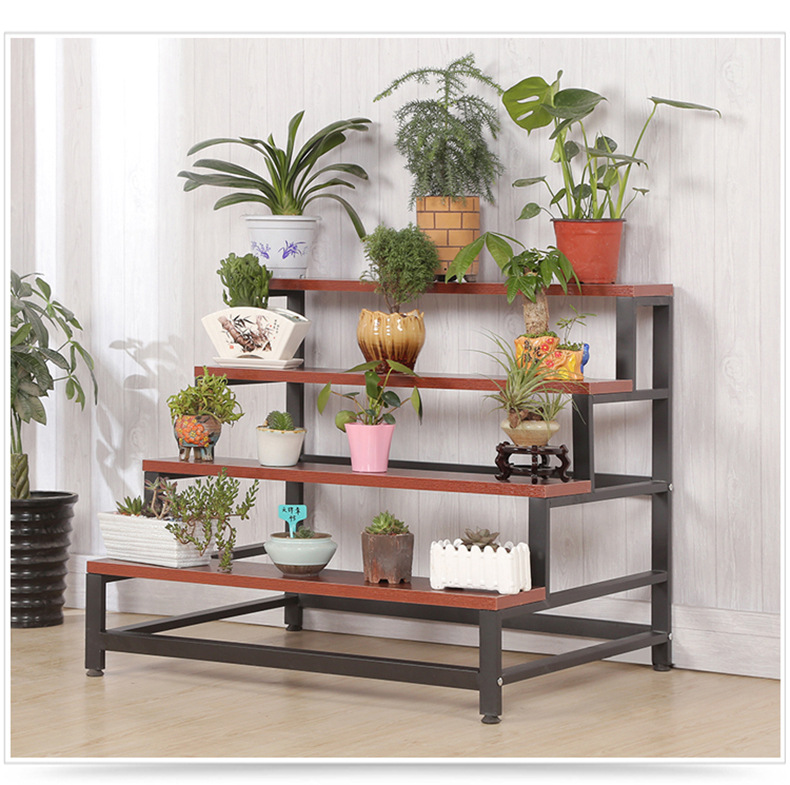 定制阳台梯形置物架 多层多肉 铁艺花店花架花盆阶梯式落地展示架