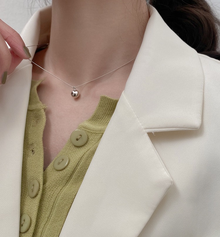 港风街头925纯银圆珠项链女银豆豆ins简约锁骨链2021年新款