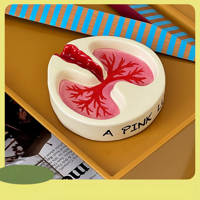 创意烟灰缸摆件粉色肺装饰 男生女生礼物送给吸烟者小众有趣-阿里巴巴