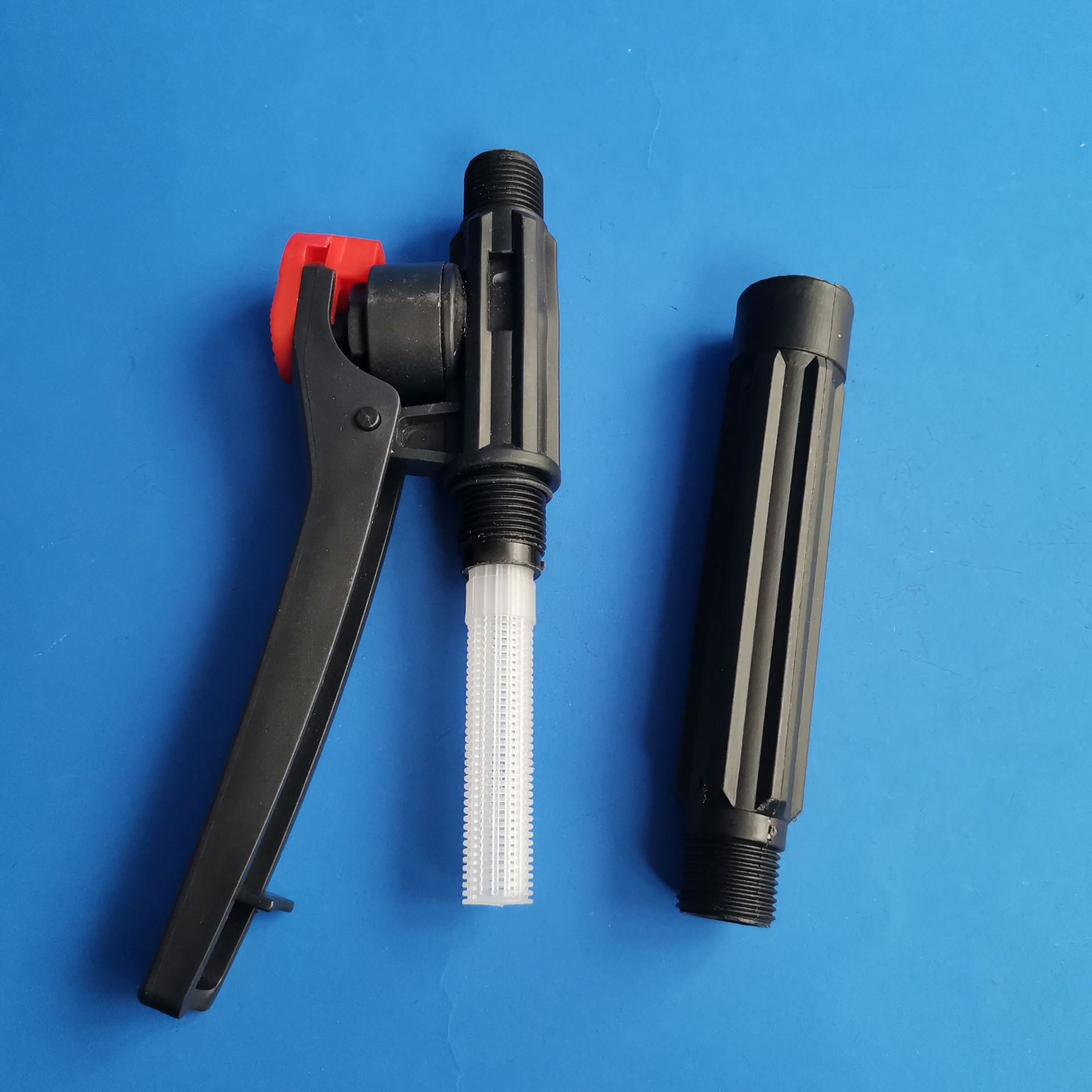 喷雾器配件开关手把开关黄色手柄开关背负式喷雾器开关外丝带卡扣