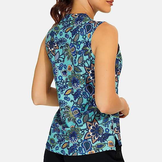 Amazon Women's Printed Top Yoga Sports Dance Vest Outdoor Running Zipper Top in Stock