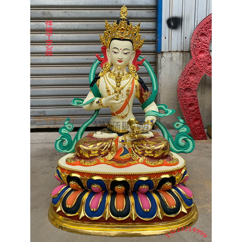 祥狮纯铜西藏密宗金刚萨埵佛像鎏金供奉藏传佛堂铜像摆件家用神像