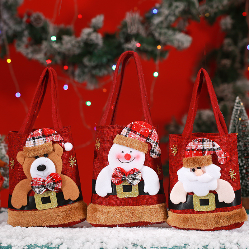 圣诞节装饰糖果袋苹果袋礼物袋老人雪人麋鹿圣诞老人袋商场超市学