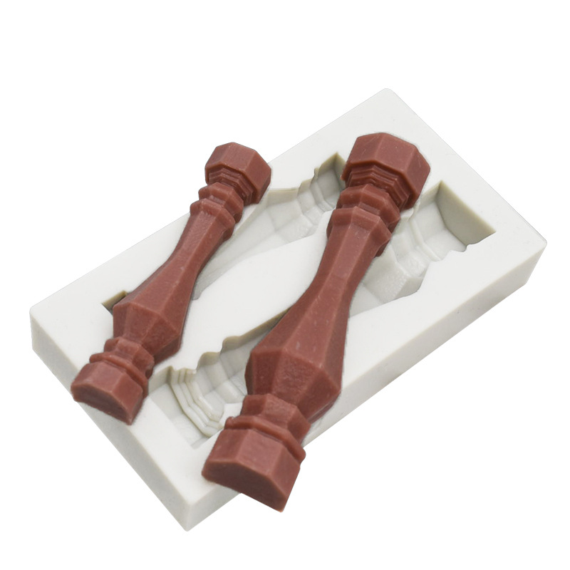 欧式大小号罗马柱楼梯柱子巧克力模翻糖蛋糕硅胶模具烘焙用具