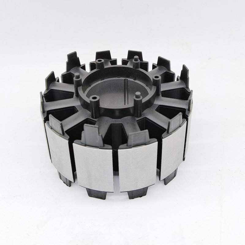 新能源管道风机外转子直流ec92电动机配件矽钢片12槽包塑定子铁芯