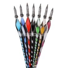 螺纹玻璃签字笔蘸水玻璃笔玻璃工艺品产地厂家办公文化书写工具