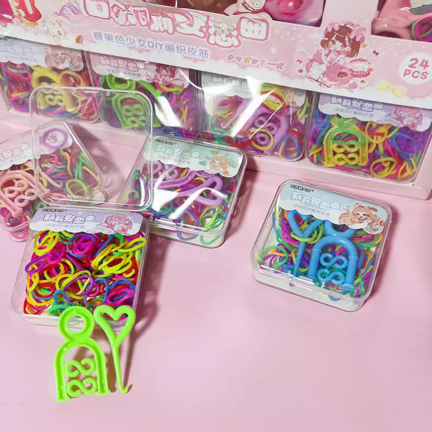 零售一元店糖果色少女diy编织皮筋儿童学生女孩小玩具小卖部热卖