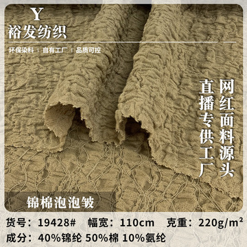 锦棉泡泡皱 弹力不规则肌理针织布 女装t恤连衣裙时装面料现货