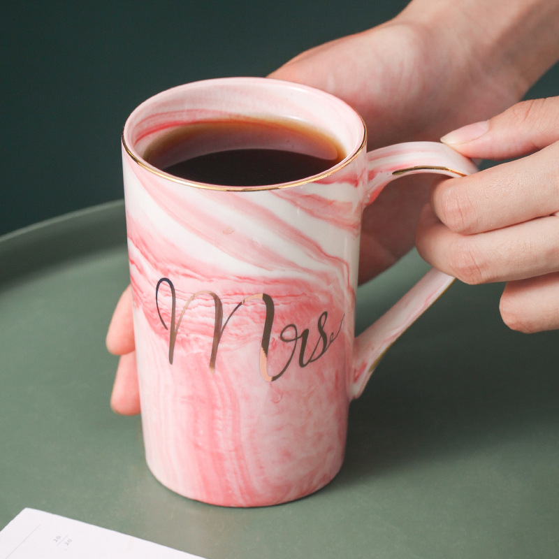 Cross-Border Mother's Day Mug Printing Mis Marbling Ceramic Cup Printed Logo Wedding Color Soil Gift Cup