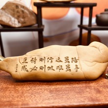 新疆戈壁滩泥石刻字办公桌茶桌摆件鱼缸盆景造景石头石形颜色随机