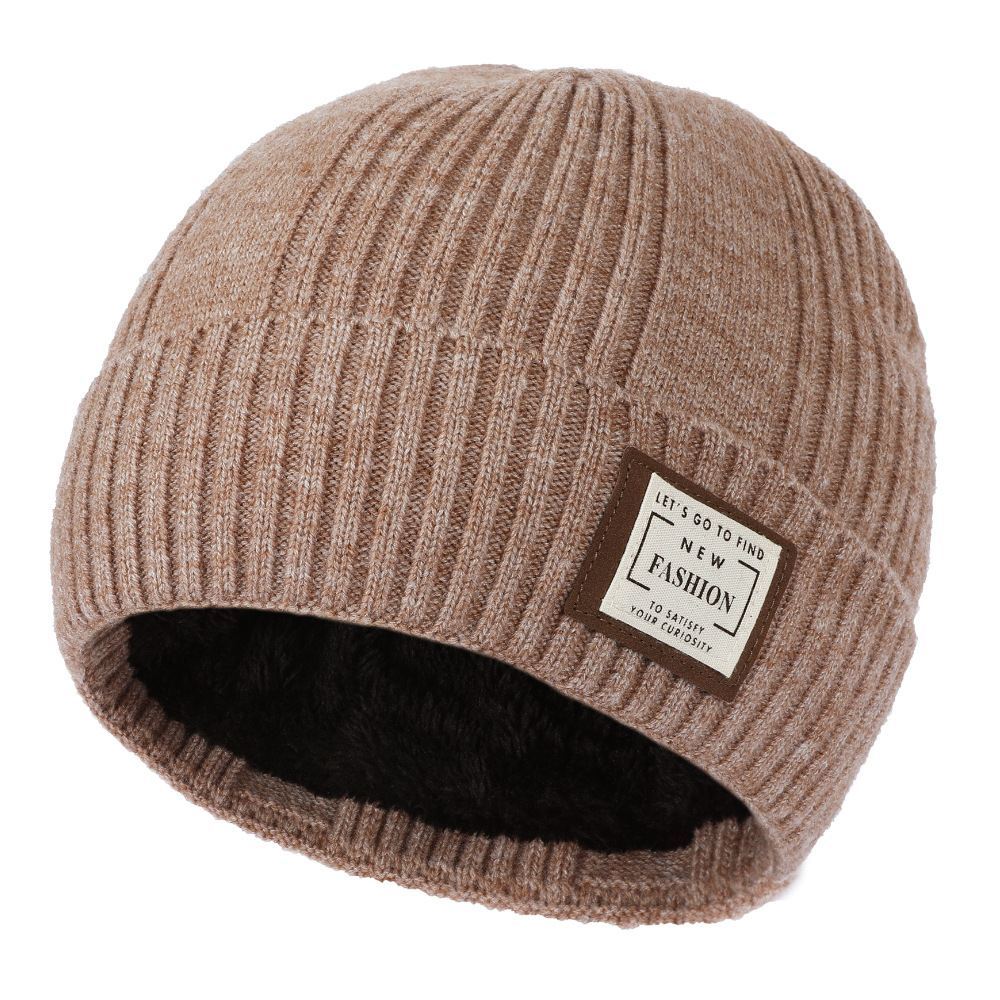 New Autumn and Winter Patch Woolen Cap Women's Korean-Style Thickened Warm Leisure Knitted Pullover Men's Knitted Hat