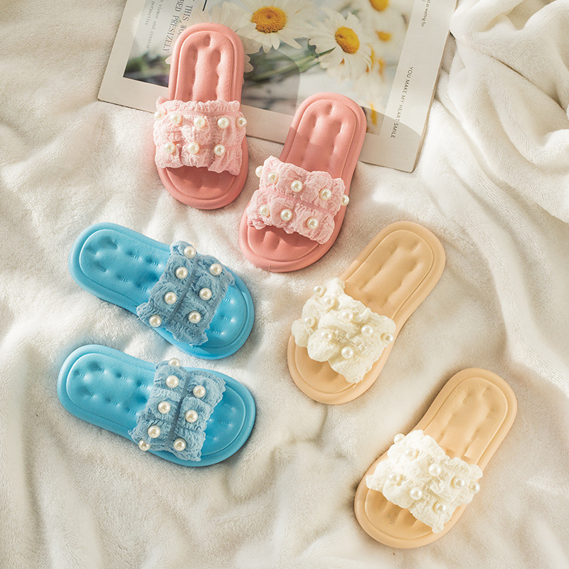 夏季珍珠女童拖鞋甜美可爱软底儿童凉拖鞋外穿透气防滑女生拖鞋