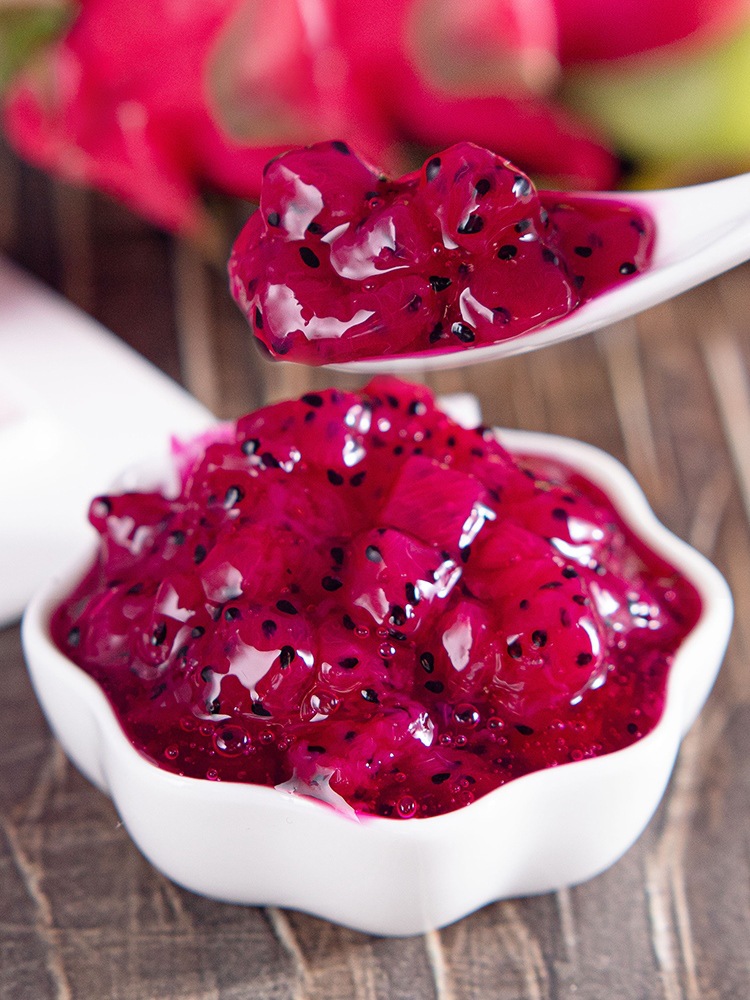 临期买1送1 广禧火龙果果肉罐头850g 红心果肉果粒酱奶茶店专用