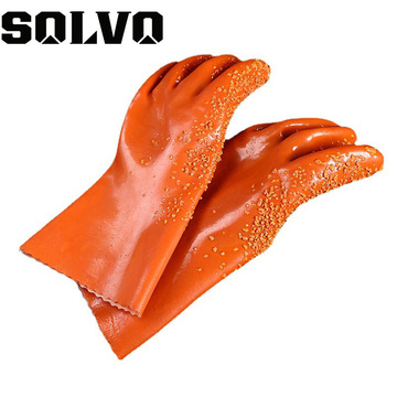 劳保手套防滑耐油加厚耐磨耐造防护防水防酸手套pvc止滑浸塑泥工