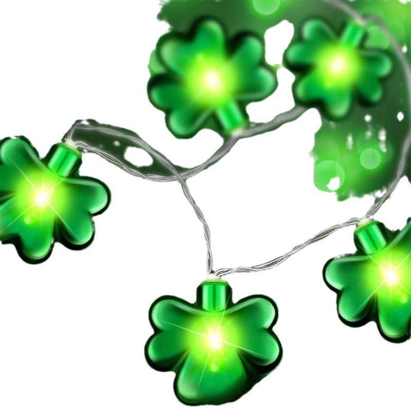 Led Three Four-Leaf Clover Lighting Chain Irish Carnival Lighting Chain Fairy Light St. Patrick's Day Party Decoration Color