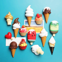 仿真冰淇淋甜筒立体创意3d树脂冰箱贴雪糕磁性磁铁装饰贴食物食玩