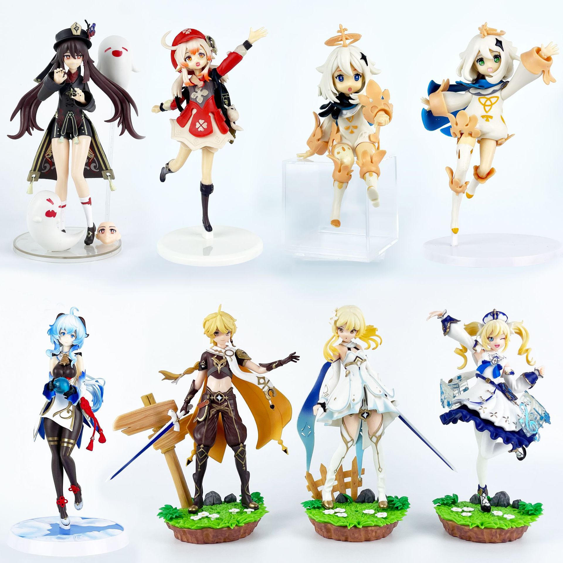 原神手办批发派蒙可莉胡桃动漫摆件原神战场英姿盲盒玩具公仔批发