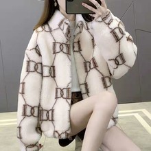 羊剪绒外套女2023新款韩版外穿冬季宽松百搭加棉加厚羊羔毛潮外套
