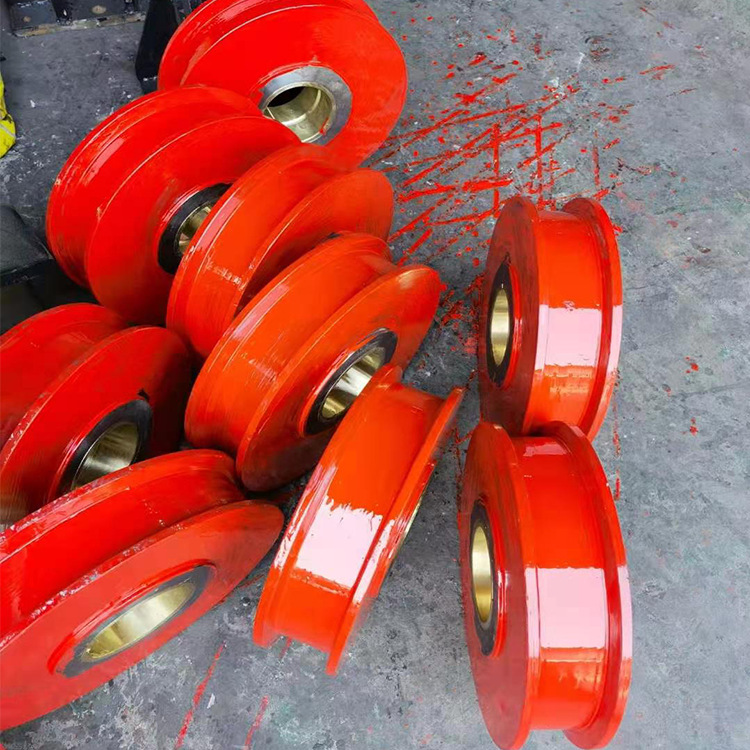 制造加工矿用地轮 轨道地滑轮 铸钢绳轮 铸铁钢丝绳托绳轮供应