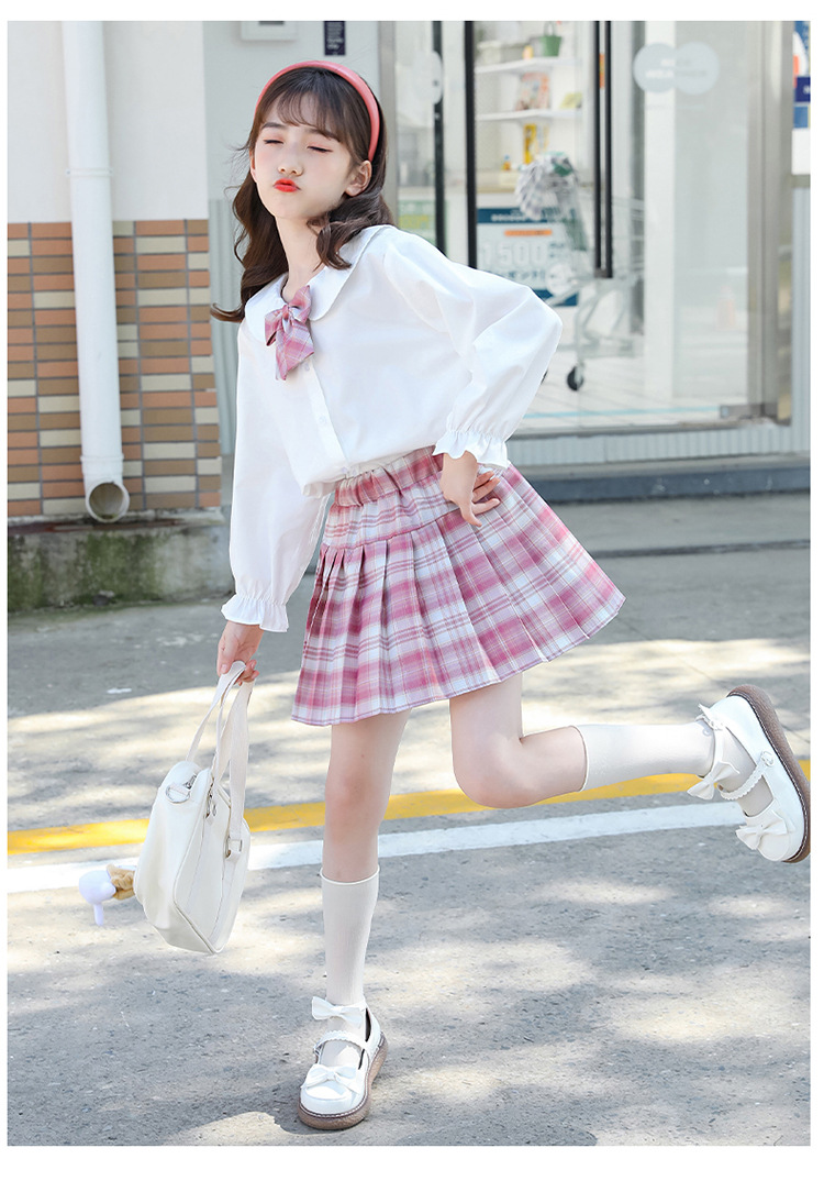 女童秋装套装正版jk制服裙儿童学院风小学生裙子日系兔耳朵两件套