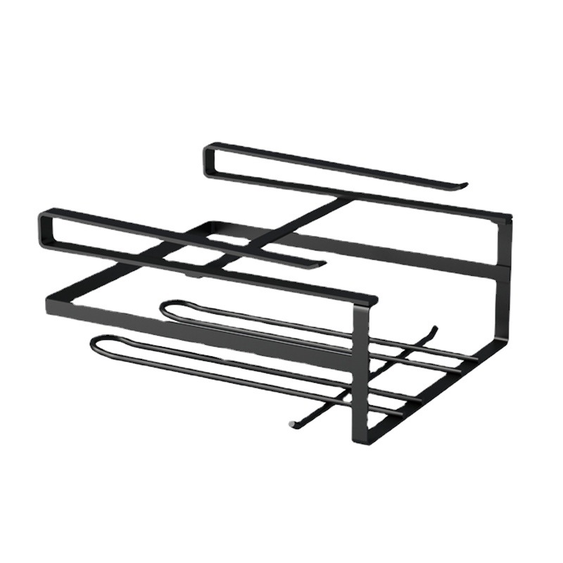 Kitchen Storage Rack Cabinet Lower Rack Wall-Mounted Pot Lid Rack Wall Cupboard Layered Hook Hanging Basket Wardrobe Storage Rack