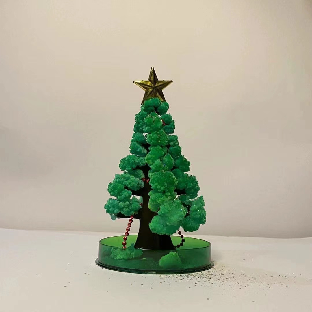 纸树开花魔法圣诞树diy小制作儿童创意科学实验室圣诞节亲子玩具