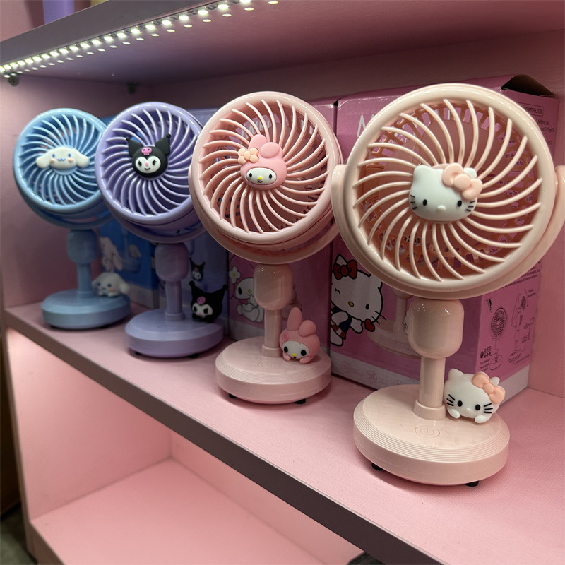 Cross-Border Sanrio Desktop Three-Gear Wind Level Adjustment Desktop Fan Clow M Usb up and down Adjustment Rechargeable Fan