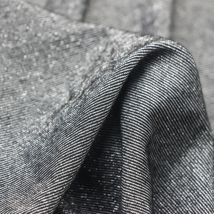 银丝汗布t恤服装面料人棉粘胶弹力拉架氨纶银丝银葱单面布汗布料