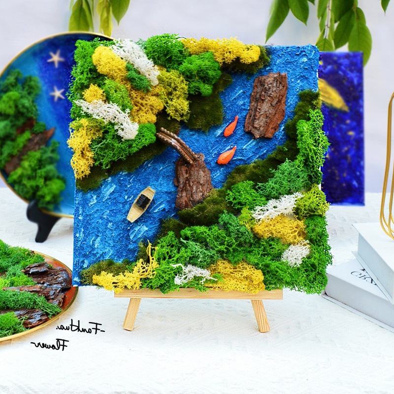 永生花diy手工装饰画苔藓材料包教师节女神节沙龙活动团建礼物