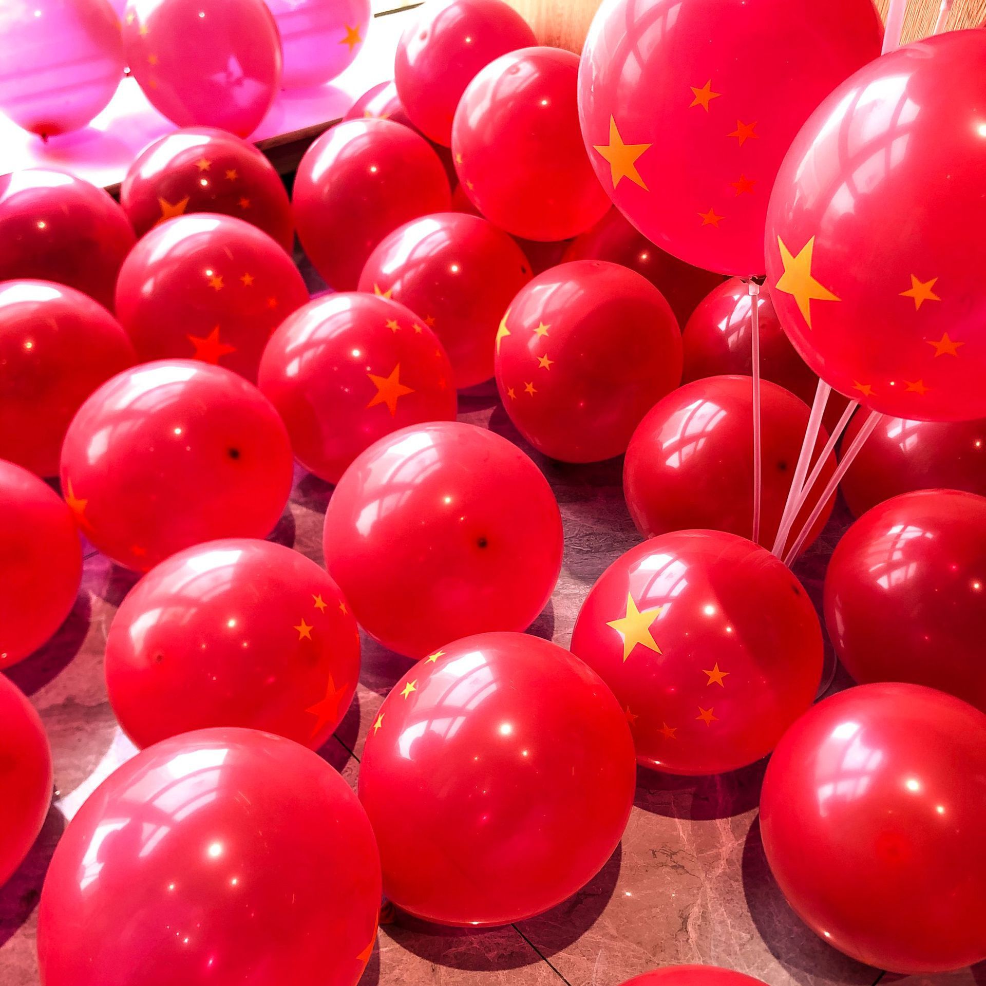 十一国庆节气球国旗党旗五星红旗商场幼儿园学校教室布置装饰用品