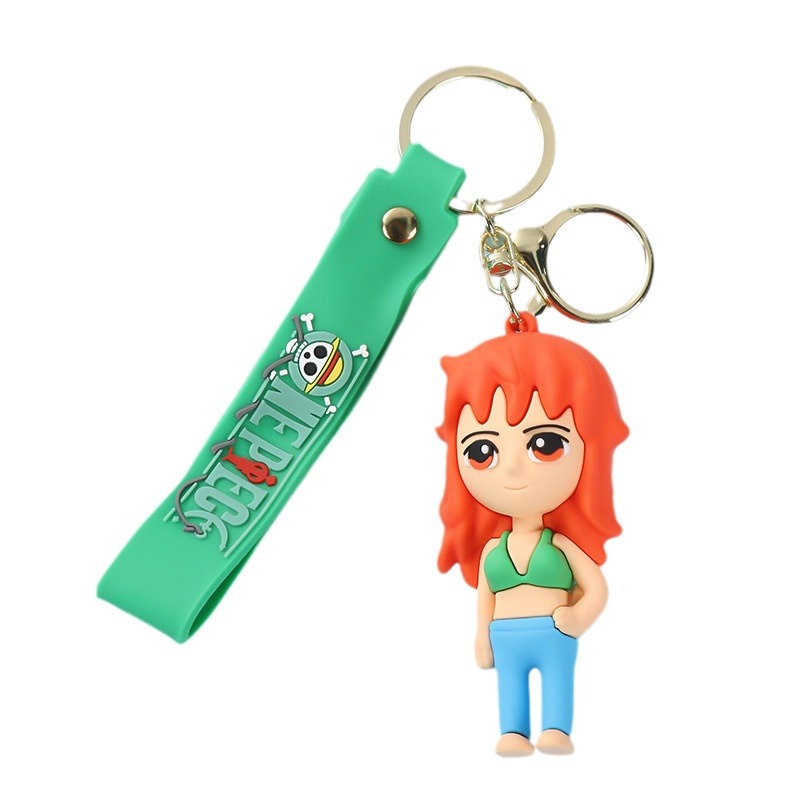 New One Piece Cartoon Animation Keychain Key Chain Schoolbag Pendant Small Pendant Gift Factory Wholesale