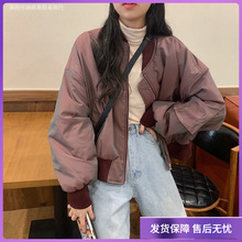 .棒球服女款外套冬季棉服女新款韩版时尚宽松港风夹克棉衣学生