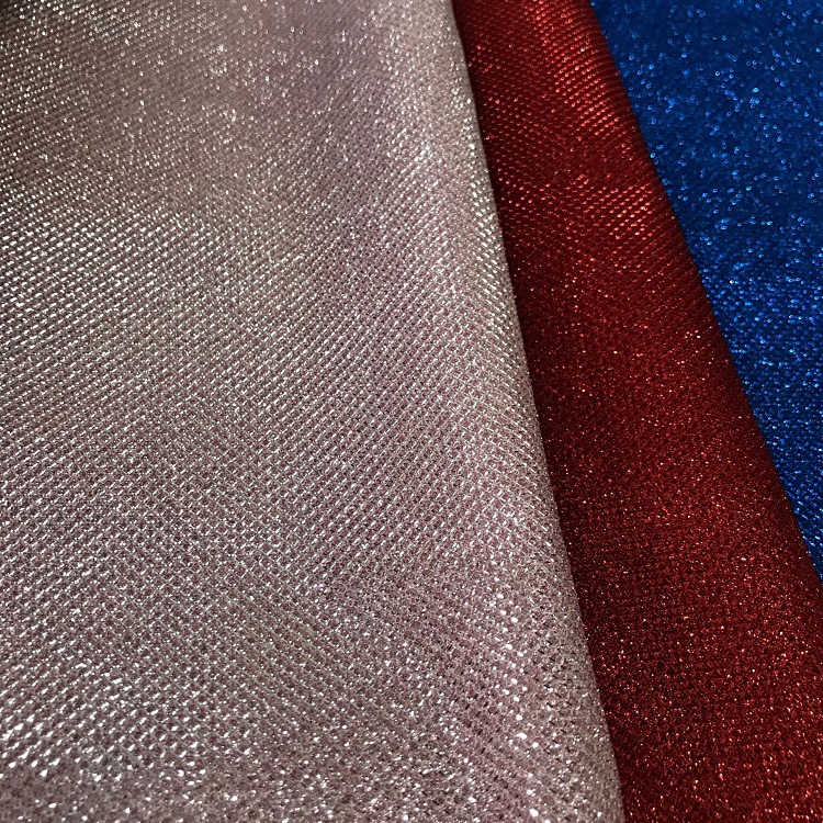 PU水刺布底金丝网布皮革 金葱粉涤纶网布鞋材 金葱闪粉布料