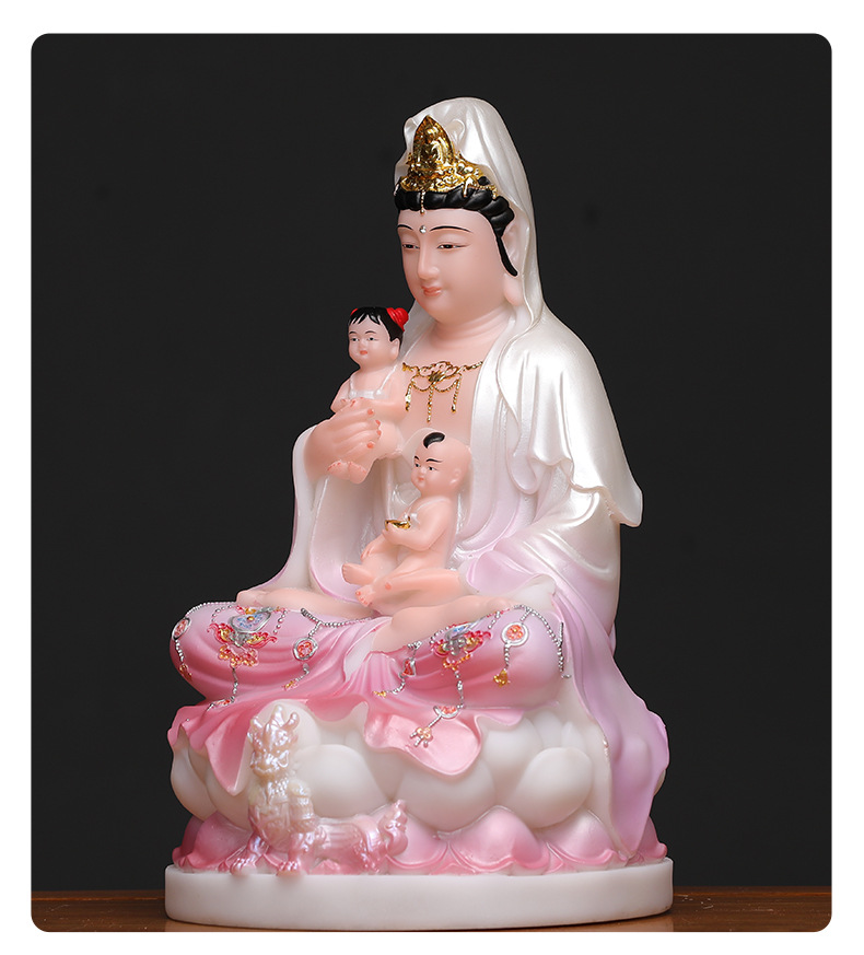 送子娘娘神像送子观音菩萨佛像树脂家用供奉救苦救难观世音菩萨1