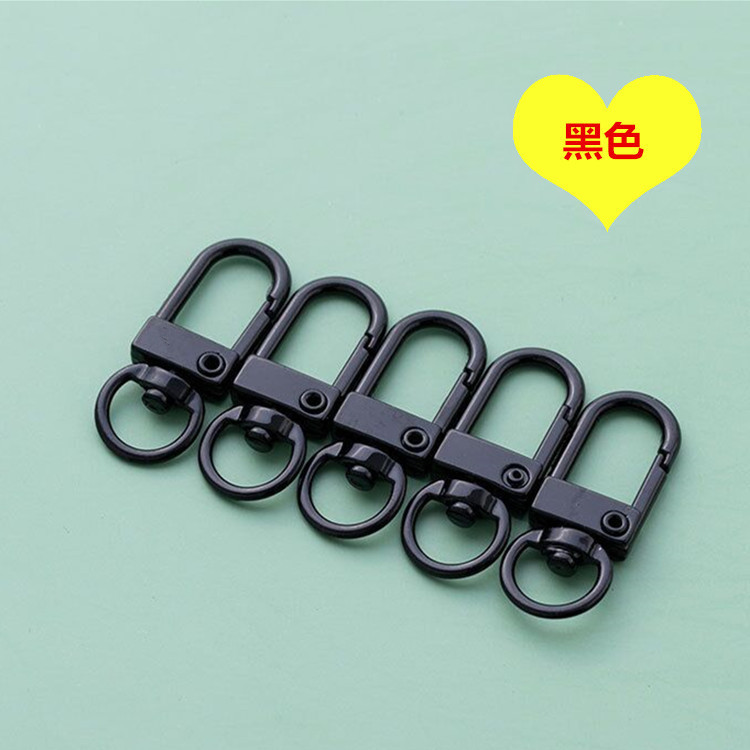 Keychain DIY Accessories Candy Color Paint Metal Bags Buckle Jewelry Accessories U-Shaped Door Latch Rotating Alloy Snap Hook